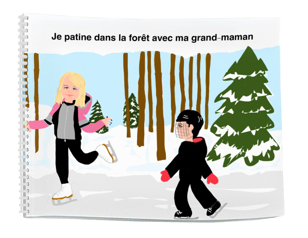 Je patine dans la forêt avec ma grand-maman