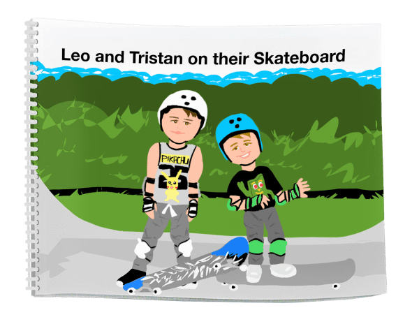 Leo and Tristan On Their Skateboard